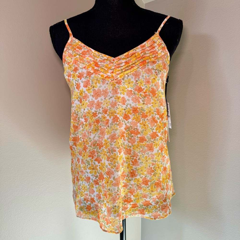 1.State size XS Floral‎ Pintuck Camisole in Corn Silk Yellow new with tags
